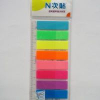韓版文具HOPAX透明塑料指示標簽 N次貼 分類便利貼34021  8色 80張/包