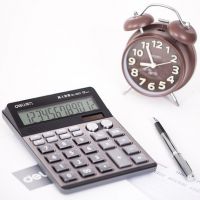 得力1557商務(wù)辦公計算器雙電源財務(wù)會計語音計算機12位大屏多功能