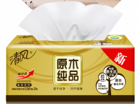 清風BR85SJ1原木純品3層130抽金裝系列8包家庭裝面巾紙抽紙